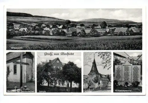 Ak Gruß aus Almstedt Schule Mahnmal Kriegerehrenmal 1955