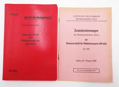 Dienstvorschrift für Militärtransporte DV422 Deutsche Reichsbahn