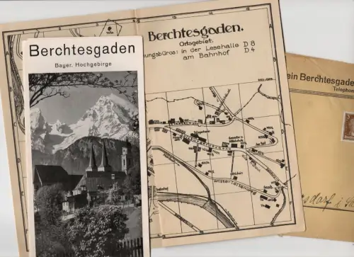 Berchtesgaden Reise Prospekt Stadtplan Werbung um 1930