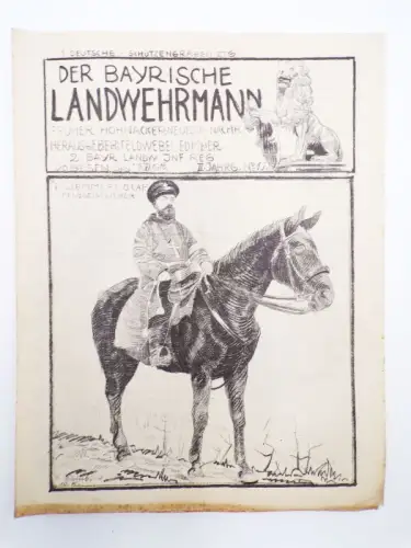Der bayerische Landwehrmann Schützengraben Vogesen 1916 Militär Zeitung