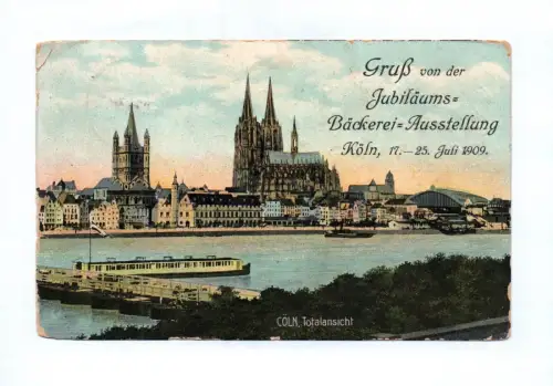 Ak Gruß von der Jubiläums Bäckerei Ausstellung Köln 1909