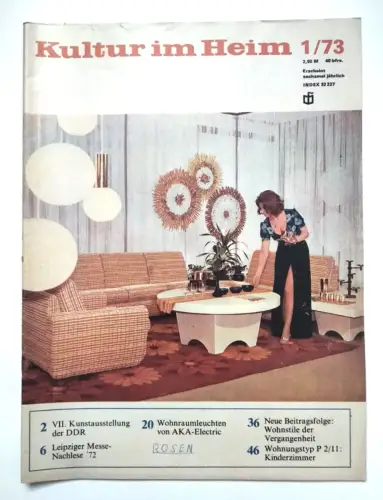 Kultur im Heim DDR Möbel Zeitschrift 1973 Einrichtung Design