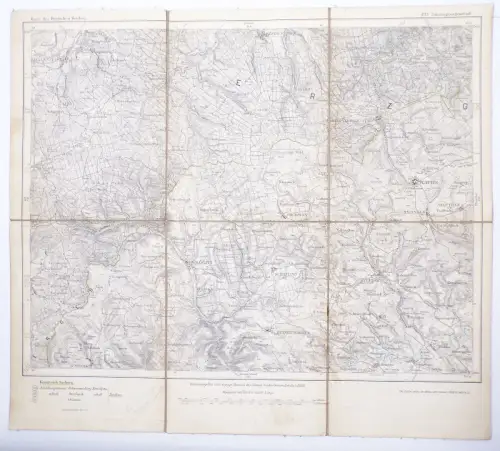 Johanngeorgenstadt Landkarte DR 1881 Leinenlandkarte 