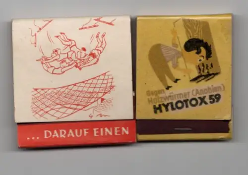 2 x Streichholzheft Hylotox 59 Dujardin Imperial Weinbrand Reklame Sammler