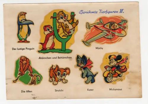 DDR Abziehbild Berühmte Tierfiguren II Mäcky Strolchi Mickymaus Ahörnchen