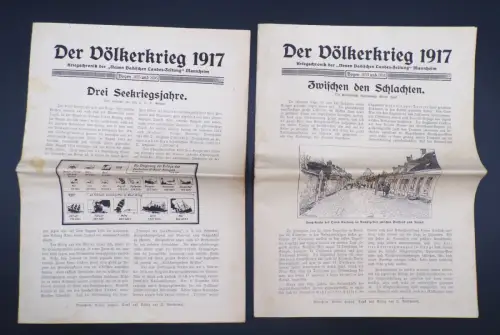 Der Völkerkrieg 2 Ausgaben Kriegschronik Neue Badische Landeszeitung 1917