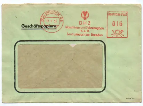 Geschäftspapiere DHZ Maschinen Fahrzeugbau 1953 Dresden