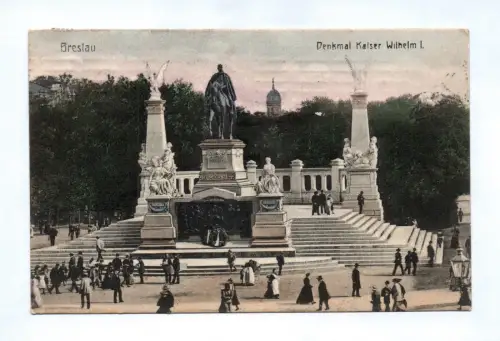 Ak Breslau 1908 Denkmal Kaiser Wilhelm I. Schlesien