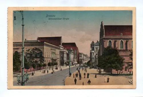 Künstler Ak Breslau Schweidnitzer Straße Schlesien 1912