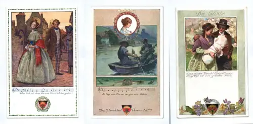 3x Ak Lieder Künstler Deutscher Schul Verein