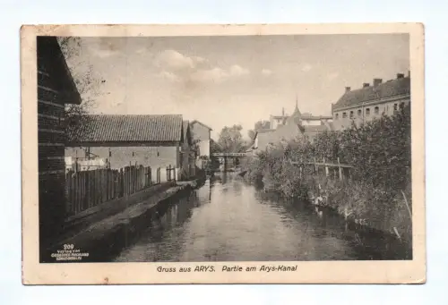 Ak Gruss aus Arys Partie am Arys-Kanal Feldpost 1916 Ostpreußen