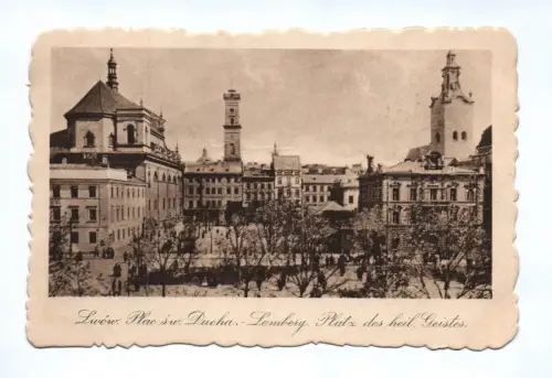 Ak 1917 Lemberg Platz des heiligen Geistes Plac św. Ducha Lwiw Ukraine