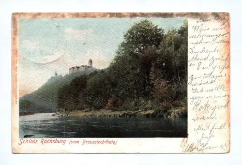Ak Schloss Rochsburg vom Brauselochthale 1903 Lunzenau
