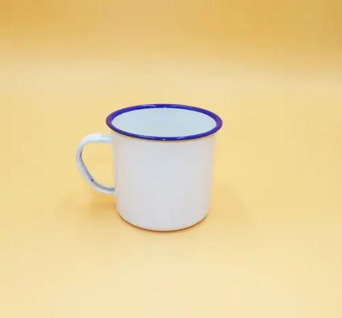 Alte Tasse Tippel Weiß Blau Gartendeko Pflanzgefäß 