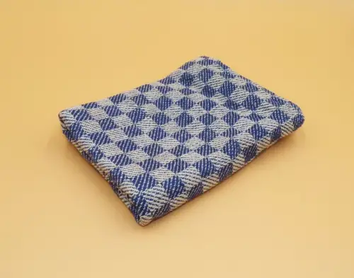 Altes Grubentuch blau weiss kariert DDR Werkstatt Tuch Vintage Handtuch