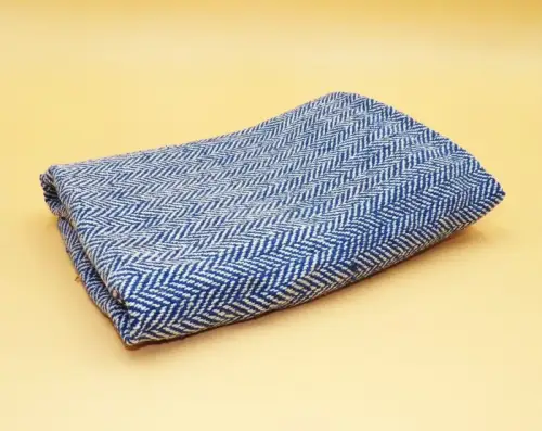 Altes Handtuch Grubentuch blau weiss DDR Werkstatt Tuch Retro Vintage