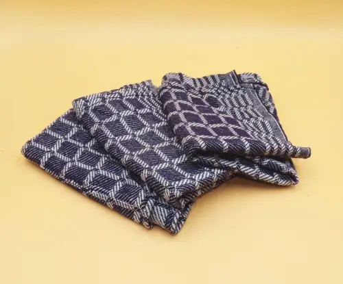 Altes Grubentuch bau weiß Karo Muster Werkstatt Oldtimer Tuch 3 Stück