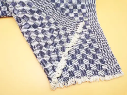 Altes Grubentuch bau weiß XL 45 x 245 cm Vintage Werkstatttuch 