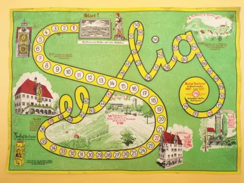 Altes Reklame Spiel Seelig Kaffee Werbung Spielplan um 1930