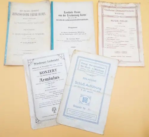 Würzburg Dokumente Neues Gymnasium Programme 1905 bis 1918 