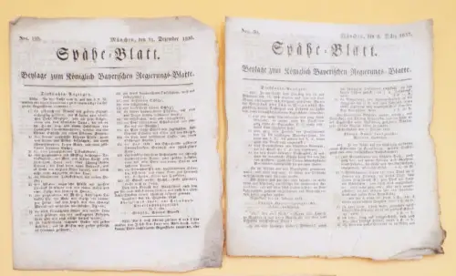 Spähe Blatt Beilage zum Königlich Bayerischen Regierungsblatt 1836