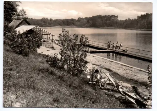 Foto Ak Templin Freibad am Lübbesee 1977