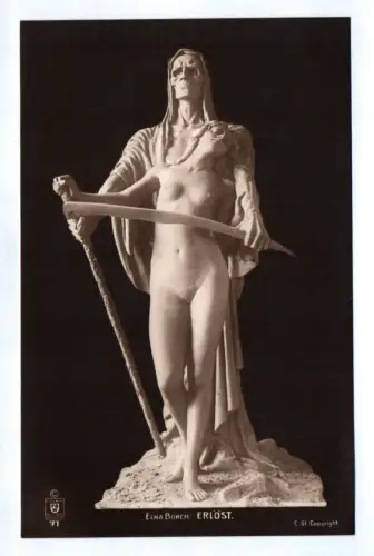 Ak Elna Borch: Erlöst Skulptur Tot Frau