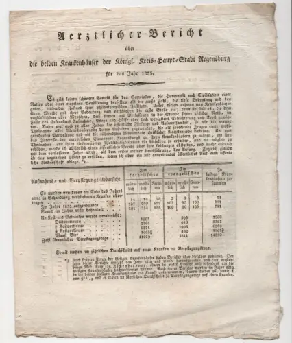 Ärztlicher Bericht Regensburg 1855