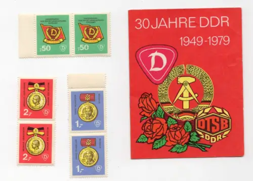 Mitgliedskarte 30 Jahre DDR 1979 Dynamo DTSB DDR Marken 