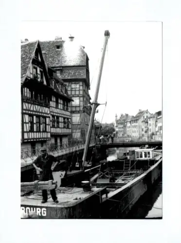 Foto Straßburg Schiff mit Kran Juli 1960