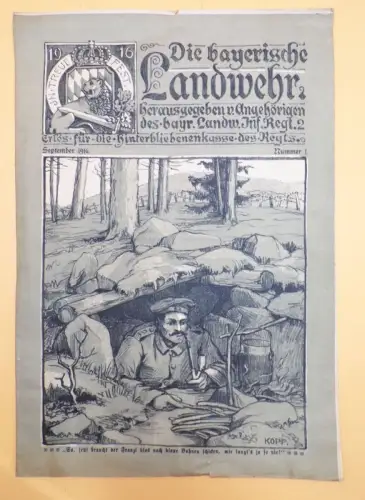 Die bayerische Landwehr Infanterie Regiment 2 Nummer 1 September 1916