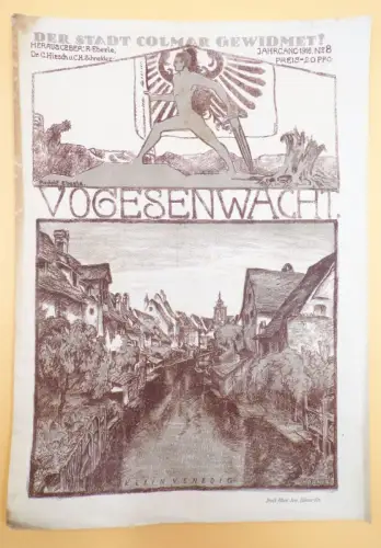 Alte Zeitung 1 Weltkrieg Vogesenwacht Nummer 8 Jahrgang 1916 france 