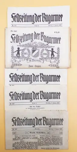 Feldzeitung der Bugarmee 1917 WW1 Militär Zeitung 5 Stück