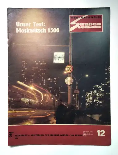 Der Deutsche Straßenverkehr 1976 Unser Test: Moskwitsch 1500 Zeitschrift Nr 12