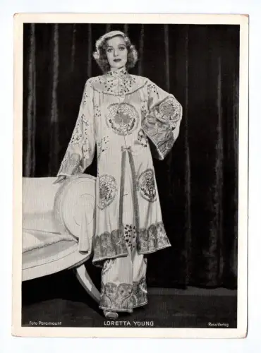 Loretta Young Fotodruck Autogrammkarte Paramount Ross Verlag Trading Card