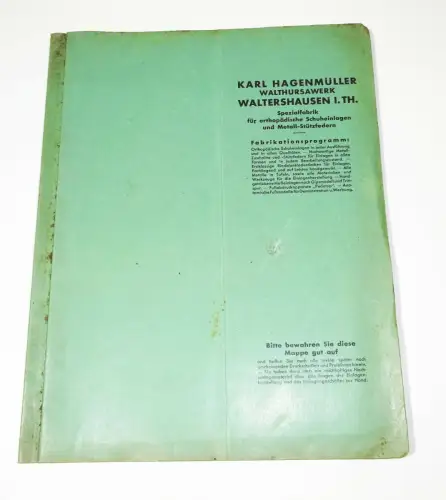 Mappe Hagenmüller Walthursawerk Waltershausen Orthopädische Schuhe Lehrmaterial