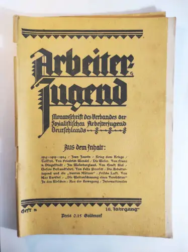 Arbeiter Jugend Heft 8 Berlin 16 Jahrgang August 1924