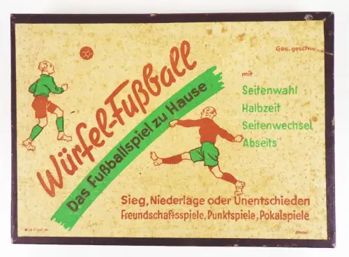Würfel Fußball Fußballspiel um 1950 Vintage