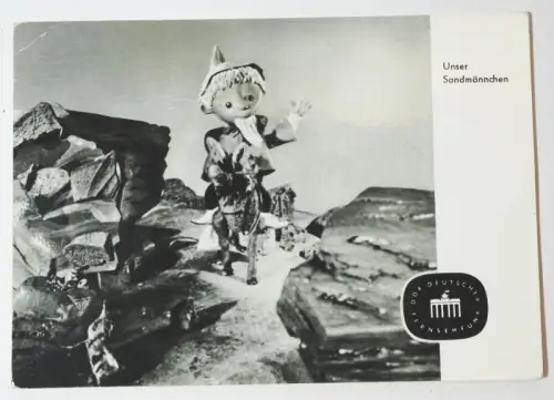 Ak Sandmann reitet Esel DDR Fernsehen 1964 Garloff 