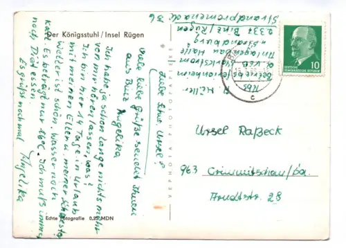 Foto Ak Der Königsstuhl Insel Rügen 1966