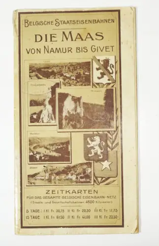Prospekt Belgische Staatseisenbahn Die Maas von Namur bis Givet 1911 Belgien  