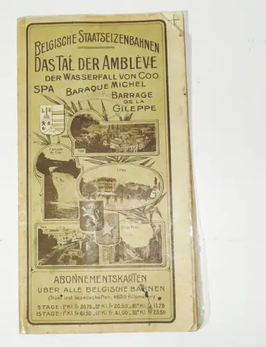 Prospekt Belgische Staatseisenbahn Das Tal der Ambleve  1911 Belgien 