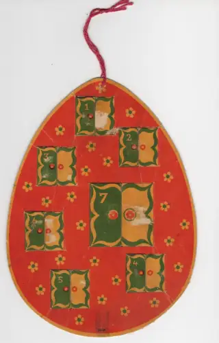 Alter Osterkalender wie Adventskalender nur für Ostern um 1930