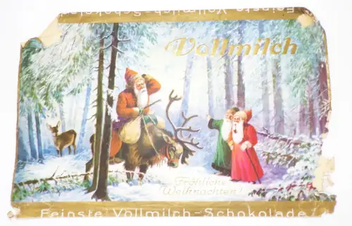 Weihnachts Schokoladenpapier Ulbrich Leipzig Li Vollmilch Schokolade 1930er