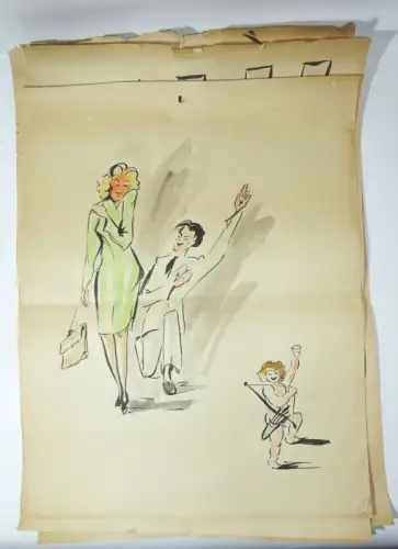 Aquarell Künstler Nachlaß 5 Stück DDR 1950er Zeitung Presse 