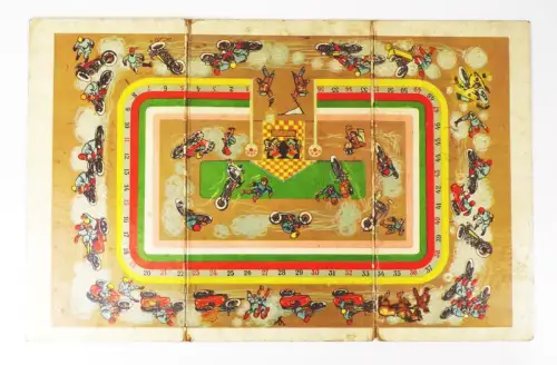Altes Spielbrett Motorrad Spiel vintage Spielplan
