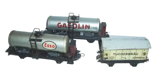 Trix H0 Güterwagen Waggons 3 Gütenwagen Tucherbräu Gasolin Esso