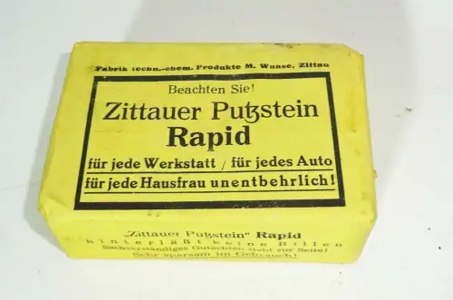 Zittauer Putzstein Rapid für Auto Werkstatt Haushalt Reinigungsmittel 1930er 