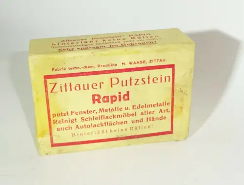 Zittauer Putzstein Rapid für Auto Werkstatt Haushalt Reinigungsmittel 1930er 