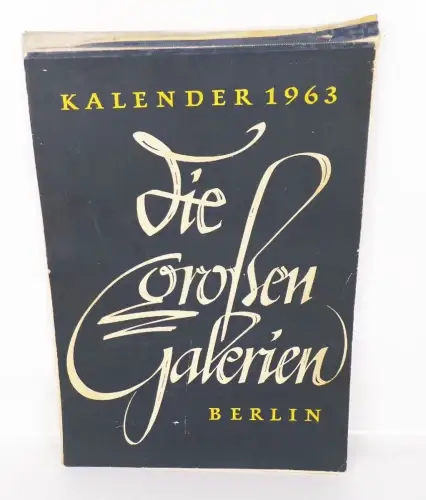 Kalender 1963 Die großen Galerien Berlin Kunst Gemälde Geburtstagsgeschenk